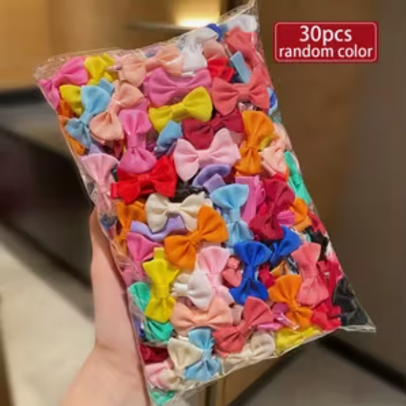 30 piezas de clips para el cabello con lazo de colores variados para mujeres